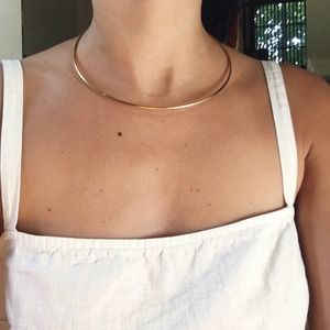 Vintage Thin Metal Choker Necklace